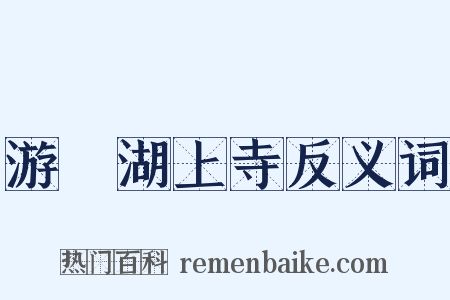 游灉湖上寺反义词是什么意思的图片